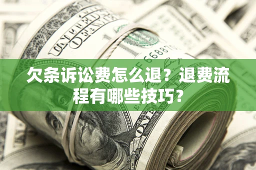 北京欠条诉讼费怎么退？退费流程有哪些技巧？