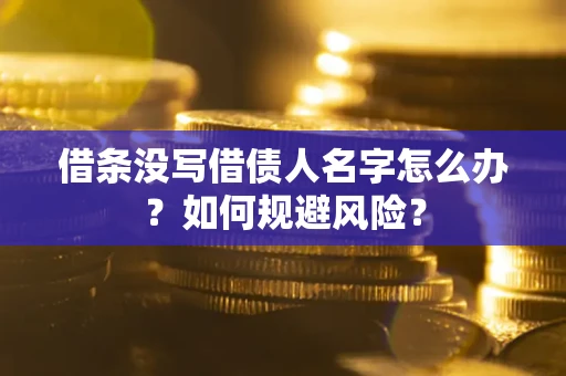 北京借条没写借债人名字怎么办？如何规避风险？